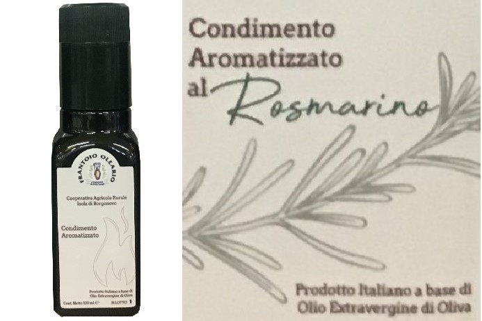 Olio Extravergine di Oliva aroma <strong>ROSMARINO</strong> Bottiglia 0.100
